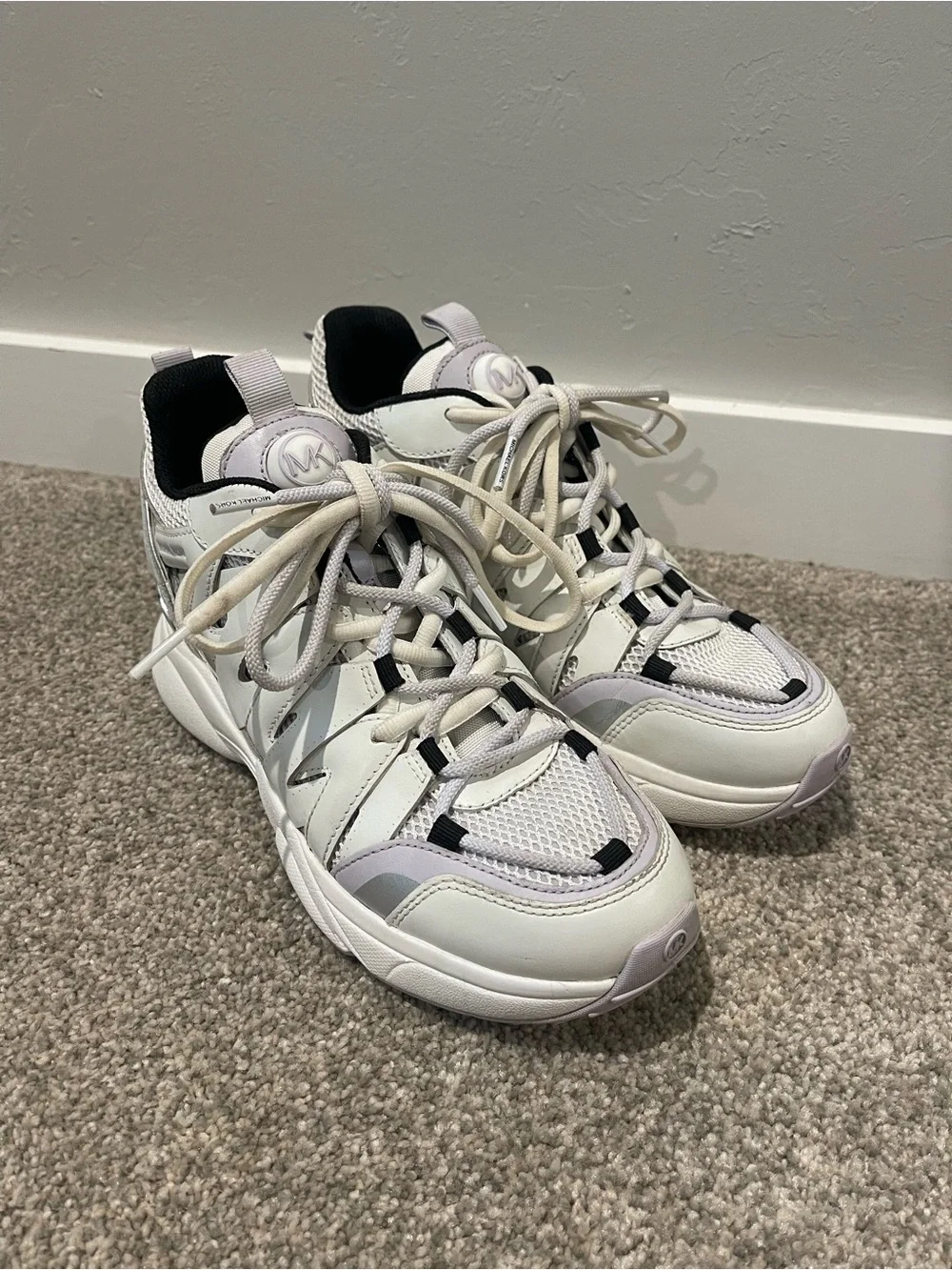 Michael Michael Kors Hero Mixed Media Trainers White Women’s Size 8.5M